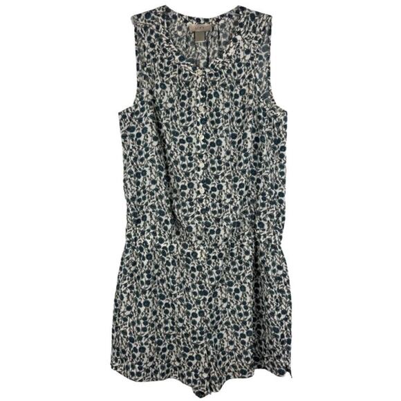 Ann Taylor Loft Floral Button Front‎ Sleeveless Side Pockets Slits Romper Size 2 - Picture 1 of 12